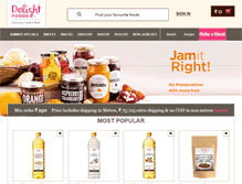 Tablet Screenshot of delightfoods.com